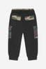 Boys Cotton Camouflage Pocket Joggers in Black