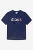 Boys Cotton Jersey T-Shirt in Navy