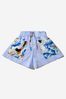 Girls Cotton Striped Patterned Pocket Shorts in Blue