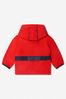 Baby Boys Recycled Nylon Hooded Logo Windbreaker Jacket in Red