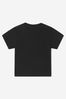 Baby Boys Cotton Jersey Logo Print T-Shirt in Black