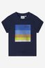 Baby Boys Cotton Jersey T-Shirt in Navy