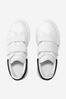 Unisex Leather Velcro Strap Trainers in White