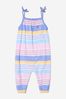 Baby Girls Cotton Striped Jumpsuit in Multicoloured