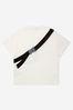 Boys Cotton Belt Bag Print T-Shirt in Ivory