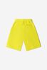 Boys Cotton FF Logo Pocket Shorts in Yellow