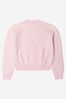 Girls Cotton FF Logo Sweatshirt in Pink