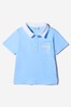 Baby Boys Cotton Jersey Polo Shirt in Blue