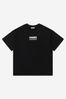 Unisex Cotton Fendiness Logo Print T-Shirt in Black