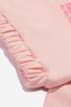 Girls Cotton Cropped Logo Hoodie in Pink