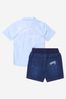 Baby Boys Cotton Shirt And Denim Shorts Set