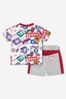 Baby Boys Cotton T-Shirt And Shorts Set in White