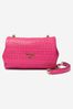 Girls Faux Leather Logo Embossed Cross-Body Bag in Pink