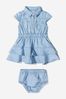 Baby Girls Lyocell Dress And Knickers Set in Blue