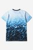 Boys Wavy Sea Print T-Shirt in Blue