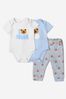 Baby Boys Bodysuit And Pants Set in Blue