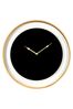 Libra Black Black Telford Round Wall Clock with Gold Detail