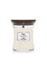 Woodwick White Medium Hourglass Linen Scented Candle