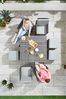 Nova Outdoor Living Grey Rattan Effect Lyon 4 Seat Cube Dining Set