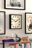 Jones Clocks Black Black Box Marker Dial Wall Clock