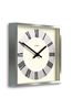 Jones Clocks Silver Chrome Box Roman Dial Wall Clock