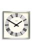 Jones Clocks Silver Chrome Box Roman Dial Wall Clock