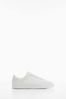 Mango Lace-up Leather Sneakers White Shoes