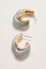 Oliver Bonas Green Enora Organic Shaped Resin Inlay Hoop Earrings