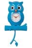 Karlsson Bright Blue Owl Pendulum ABS Wall Clock