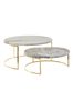 Interiors by Premier Set of 2 White Marble Cake Stands