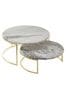 Interiors by Premier Set of 2 White Marble Cake Stands