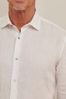White Slim Fit Single Cuff Signature Délavé 100% Linen Trimmed Shirt
