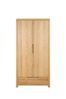 Julian Bowen Brown Curve 2 Door 1 Drawer Wardrobe