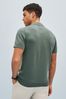 Sage Green Textured Zip Polo Shirt