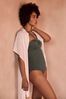 Mint Velvet Green Removable Strap Structured Bandeau Tummy Control Swimsuit