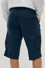 Navy Long Length Belted Cargo Shorts