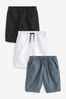 Black/White Pull-On Shorts 3 Pack (3-16yrs)