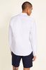 MOSS White Tailored Fit Oxford Grandad Collar Shirt
