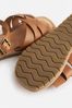 Tan Brown Standard Fit (F) Woven Leather Chaussures Sandals