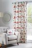 Fusion Red Dacey Eyelet Curtains