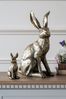 Gold Antiqued Sitting Hare Sculpture