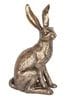 Gold Antiqued Sitting Hare Sculpture