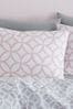 Catherine Lansfield Pink Geo Trellis Reversible Duvet Cover and Pillowcase Set