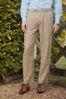 Stone Natural Relaxed Tapered Linen Blend Pleated Front Trousers