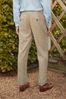 Stone Natural Relaxed Tapered Linen Blend Pleated Front Trousers