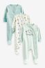 Green Baby Sleepsuits 3 Pack (0-2yrs)