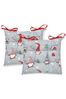 Catherine Lansfield Set of 2 Red Christmas Gnomes Cotton Seat Pads