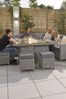 Nova Outdoor Living White Rattan Effect Ciara Right Hand Corner Sofa Set with Fire Pit Table
