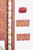 Set of 2 Gingerbread Christmas Wrapping Paper and Accessories