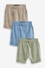 Green/Tan/Blue Lightweight Jersey Shorts 3 Pack (3mths-7yrs)